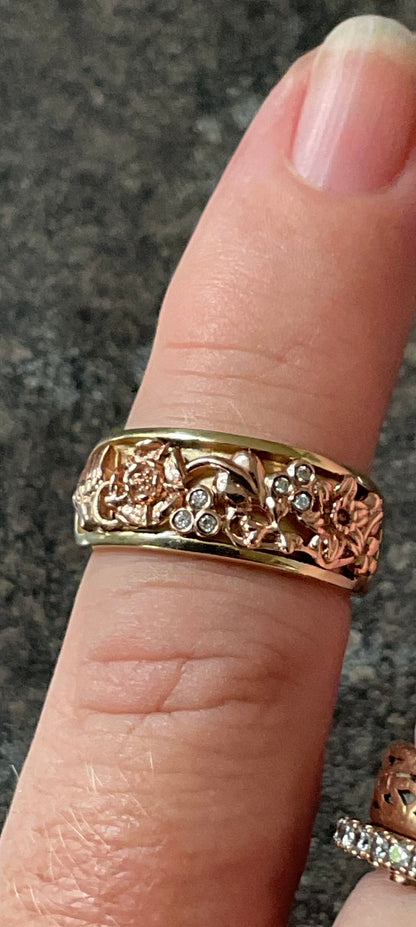 Clogau 9ct Queens Diamond Jubilee Limited Edition ring size J yellow and rose gold edition number 31/2012