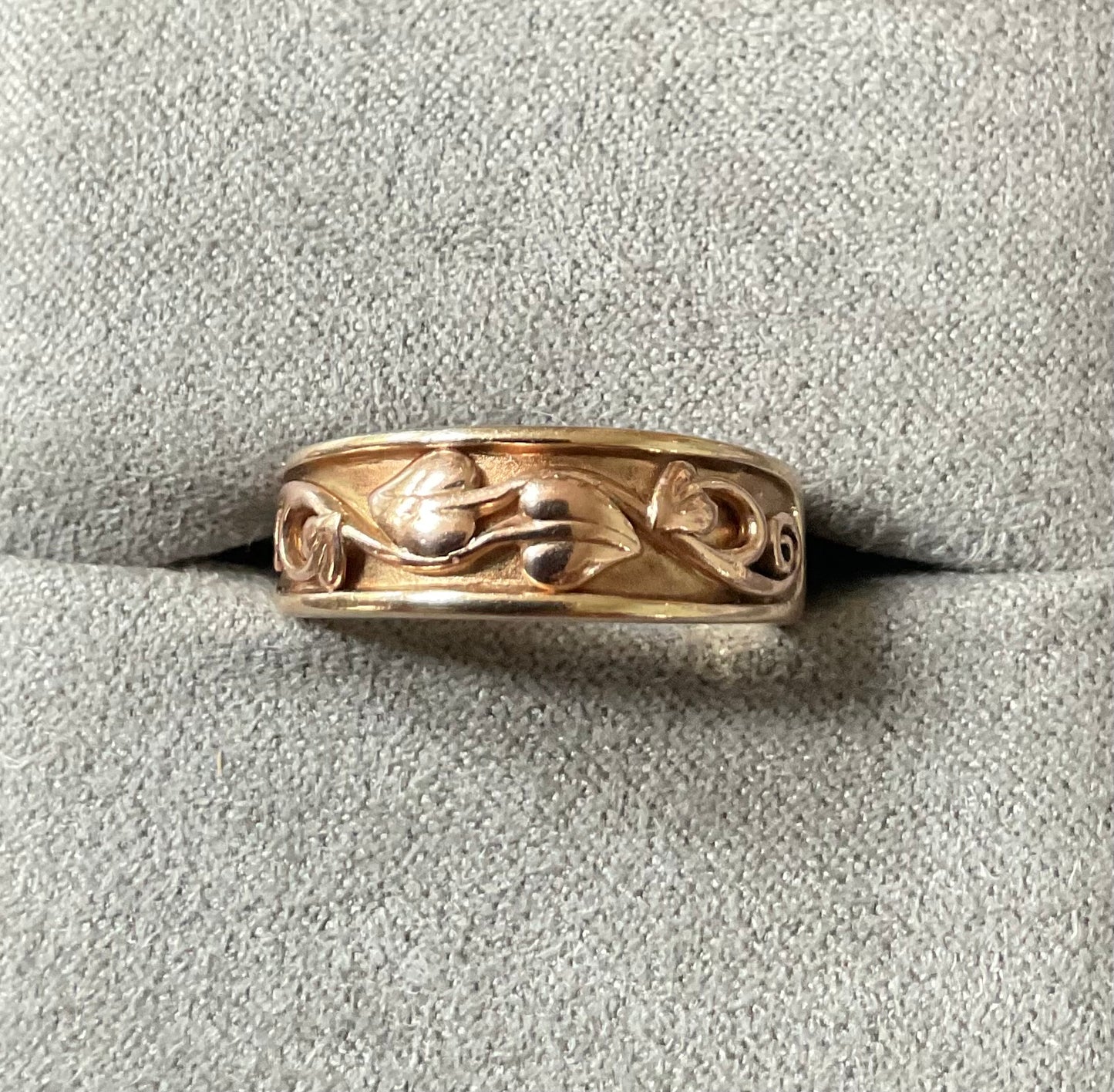 Vintage Clogau 9ct Tree of Life inlay 7mm band ring size O1/2 4.96g