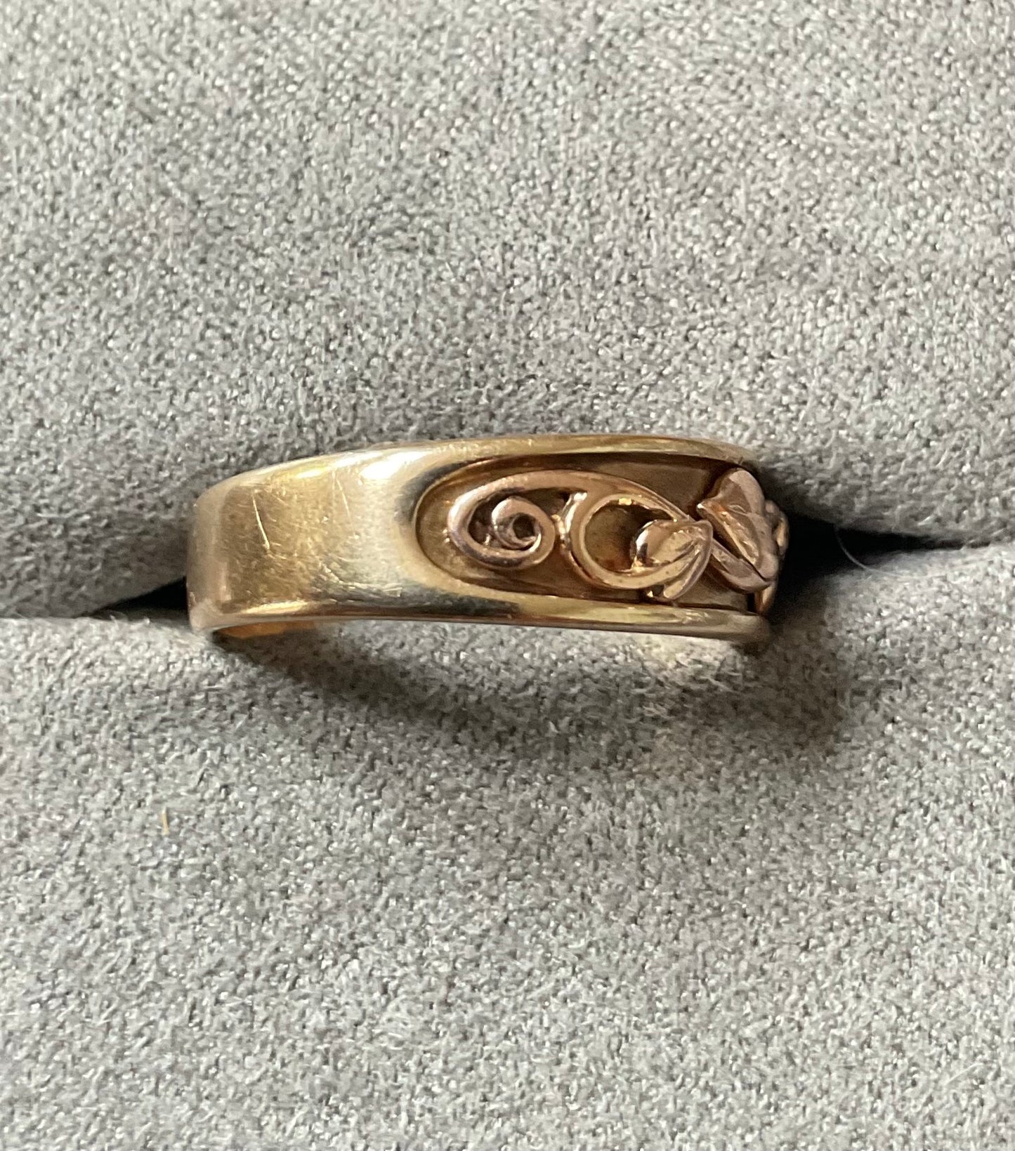 Vintage Clogau 9ct Tree of Life inlay 7mm band ring size O1/2 4.96g