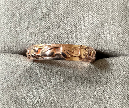 Unisex Clogau Welsh 9ct Rose Gold 5mm Tree of Life Cariad Wedding Band Ring SIZE P