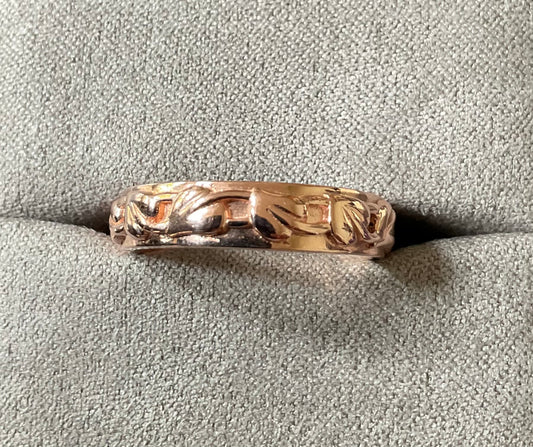 Unisex Clogau Welsh 9ct Rose Gold 5mm Tree of Life Cariad Wedding Band Ring SIZE P