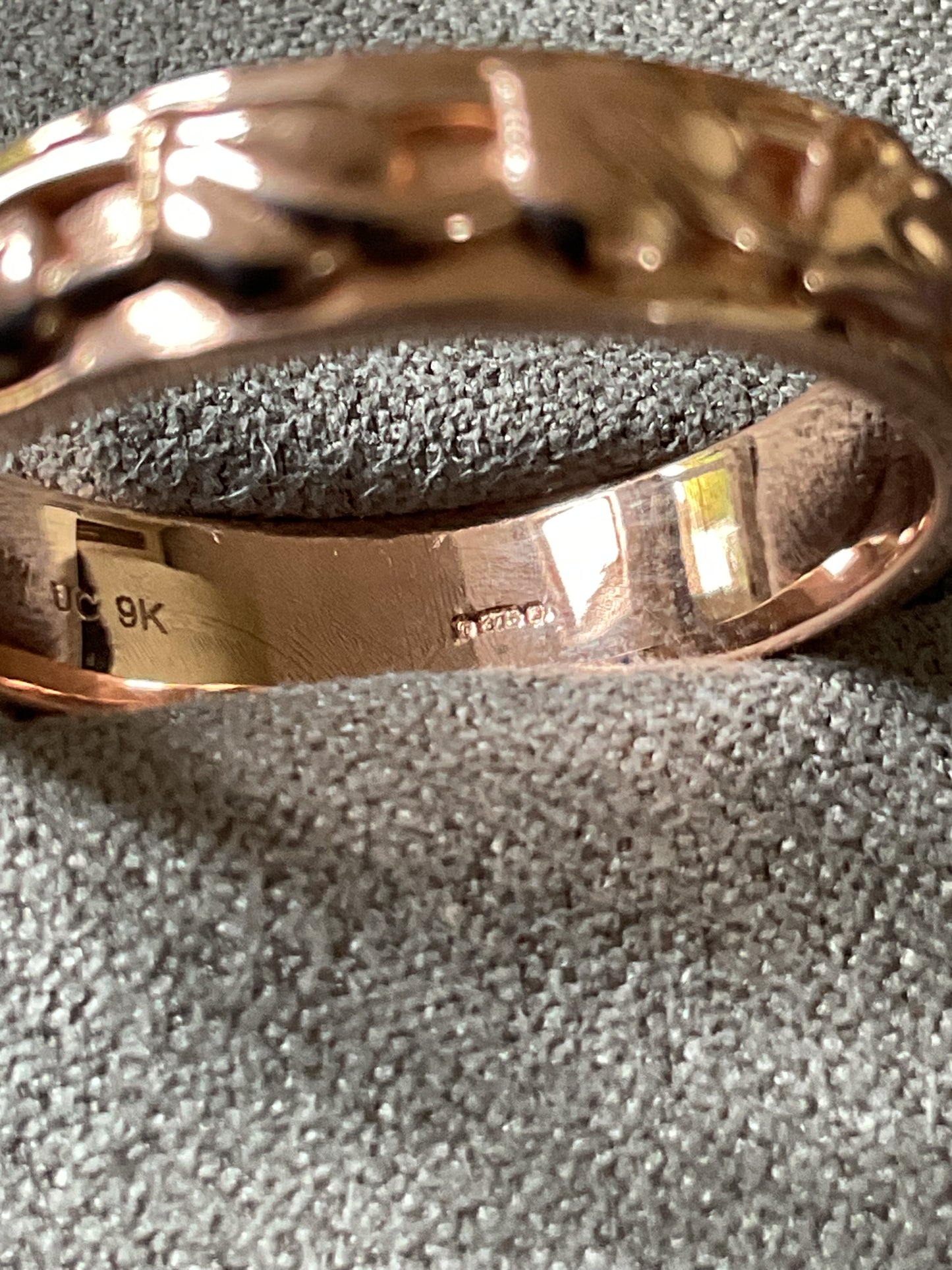 Unisex Clogau Welsh 9ct Rose Gold 5mm Tree of Life Cariad Wedding Band Ring SIZE P