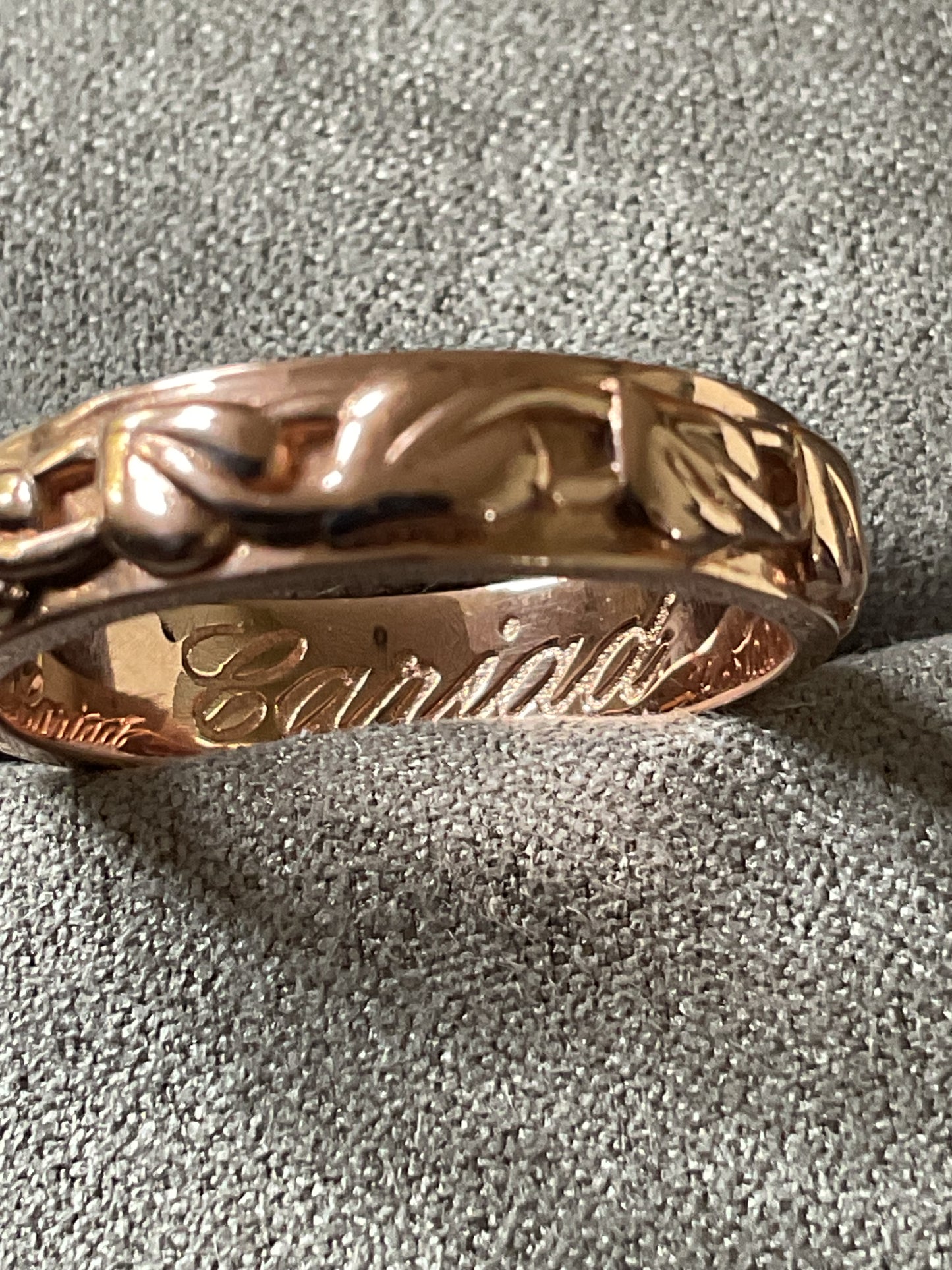 Unisex Clogau Welsh 9ct Rose Gold 5mm Tree of Life Cariad Wedding Band Ring SIZE P