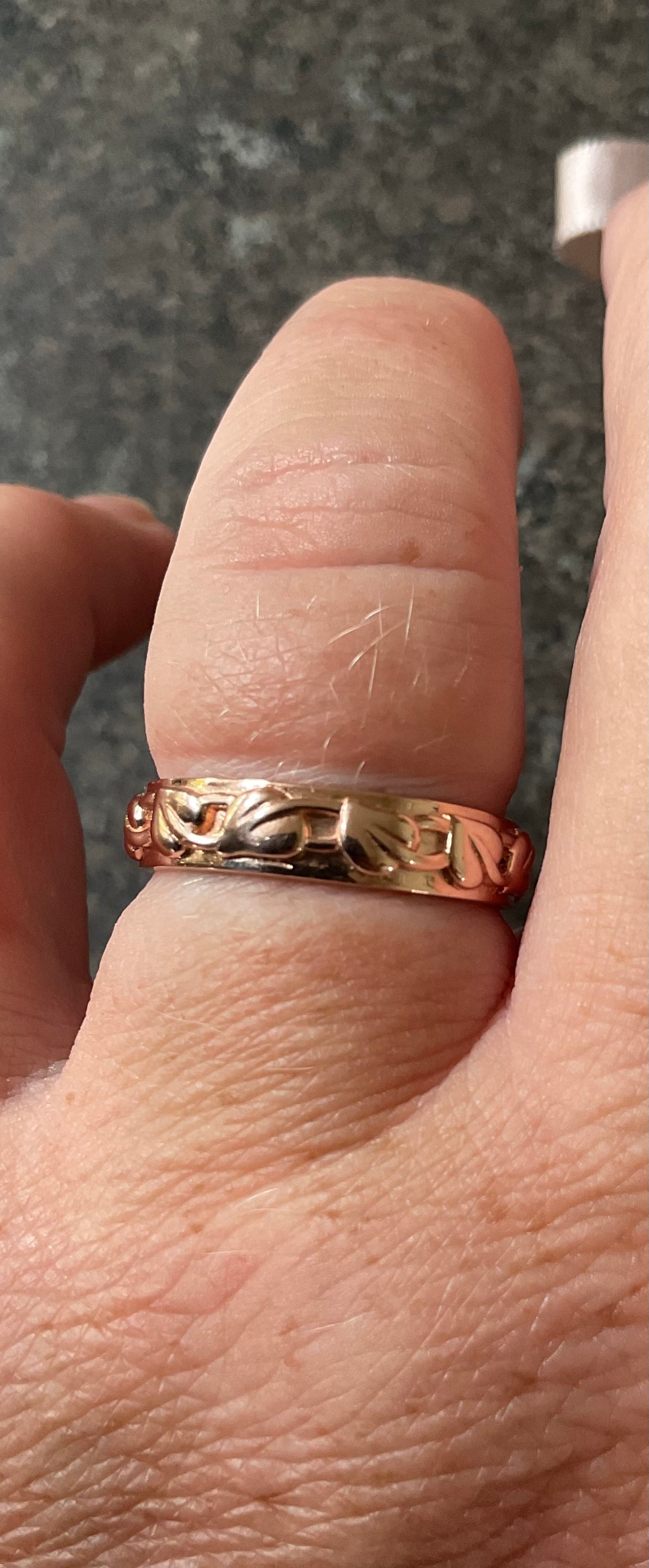 Unisex Clogau Welsh 9ct Rose Gold 5mm Tree of Life Cariad Wedding Band Ring SIZE P