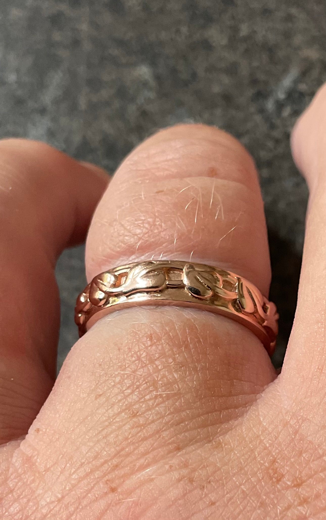 Unisex Clogau Welsh 9ct Rose Gold 5mm Tree of Life Cariad Wedding Band Ring SIZE P