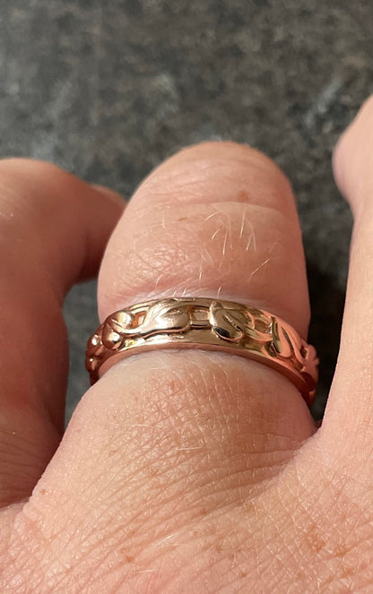 Unisex Clogau Welsh 9ct Rose Gold 5mm Tree of Life Cariad Wedding Band Ring SIZE P