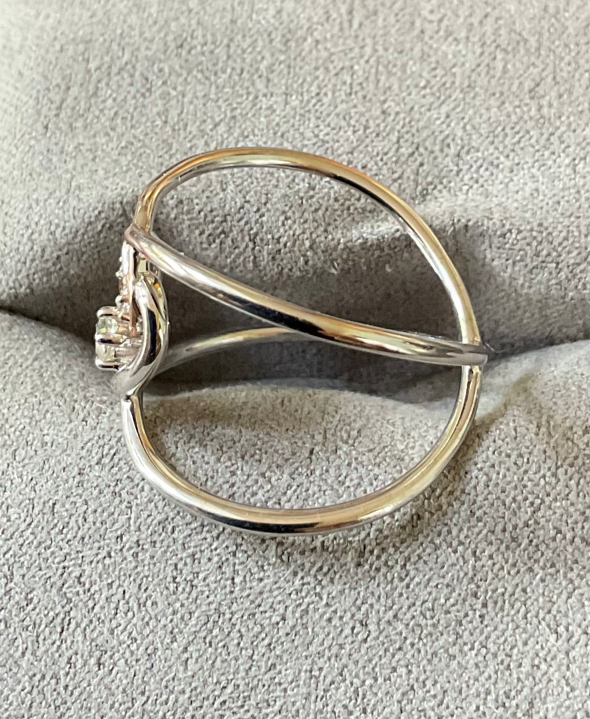 Clogau Love Knots natural zircon ring size P silver and rose gold Rare