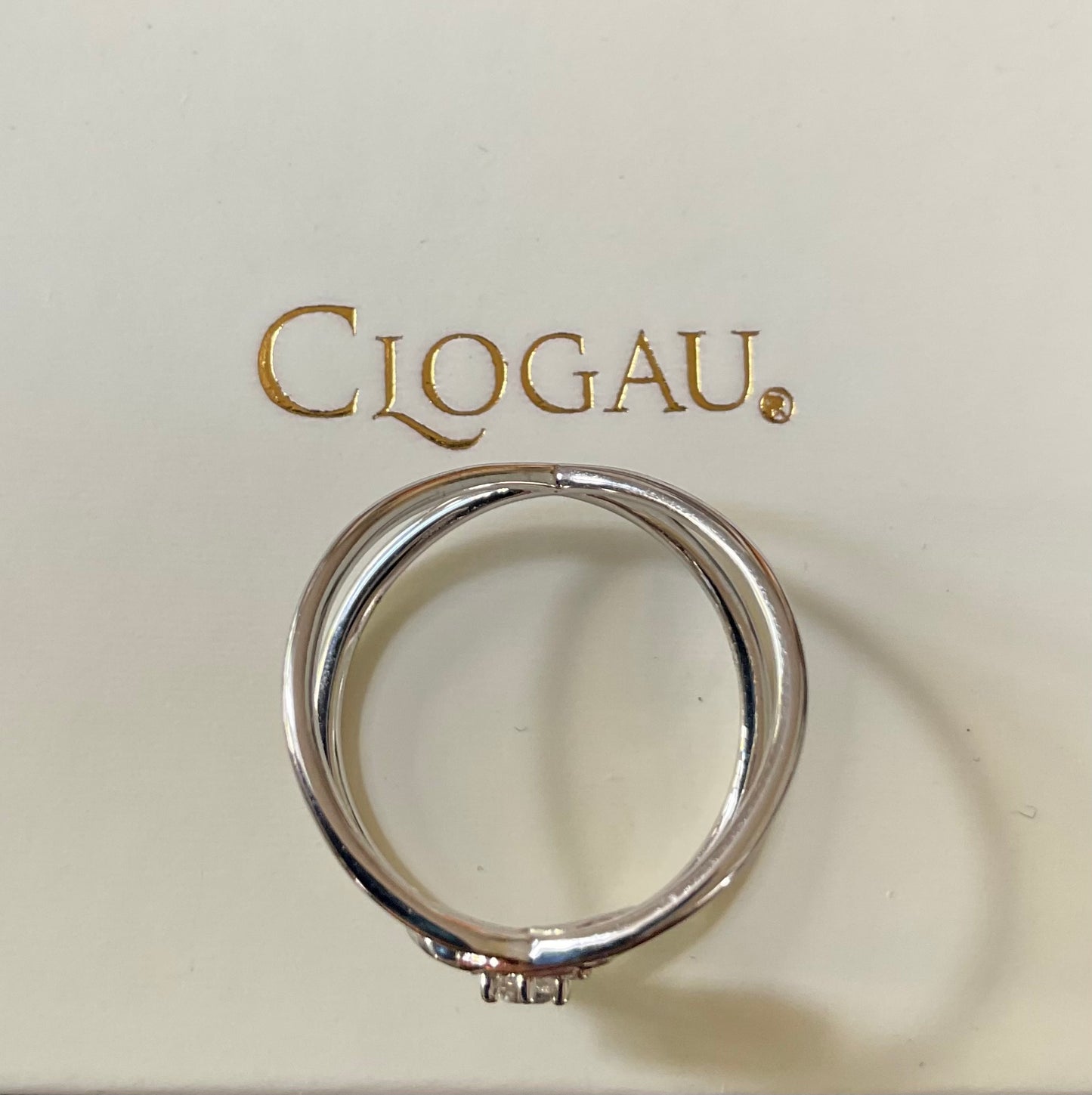 Clogau Love Knots natural zircon ring size P silver and rose gold Rare