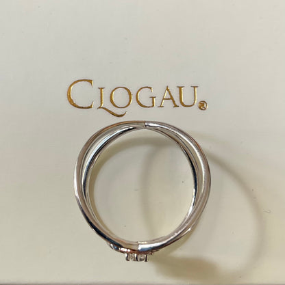 Clogau Love Knots natural zircon ring size P silver and rose gold Rare