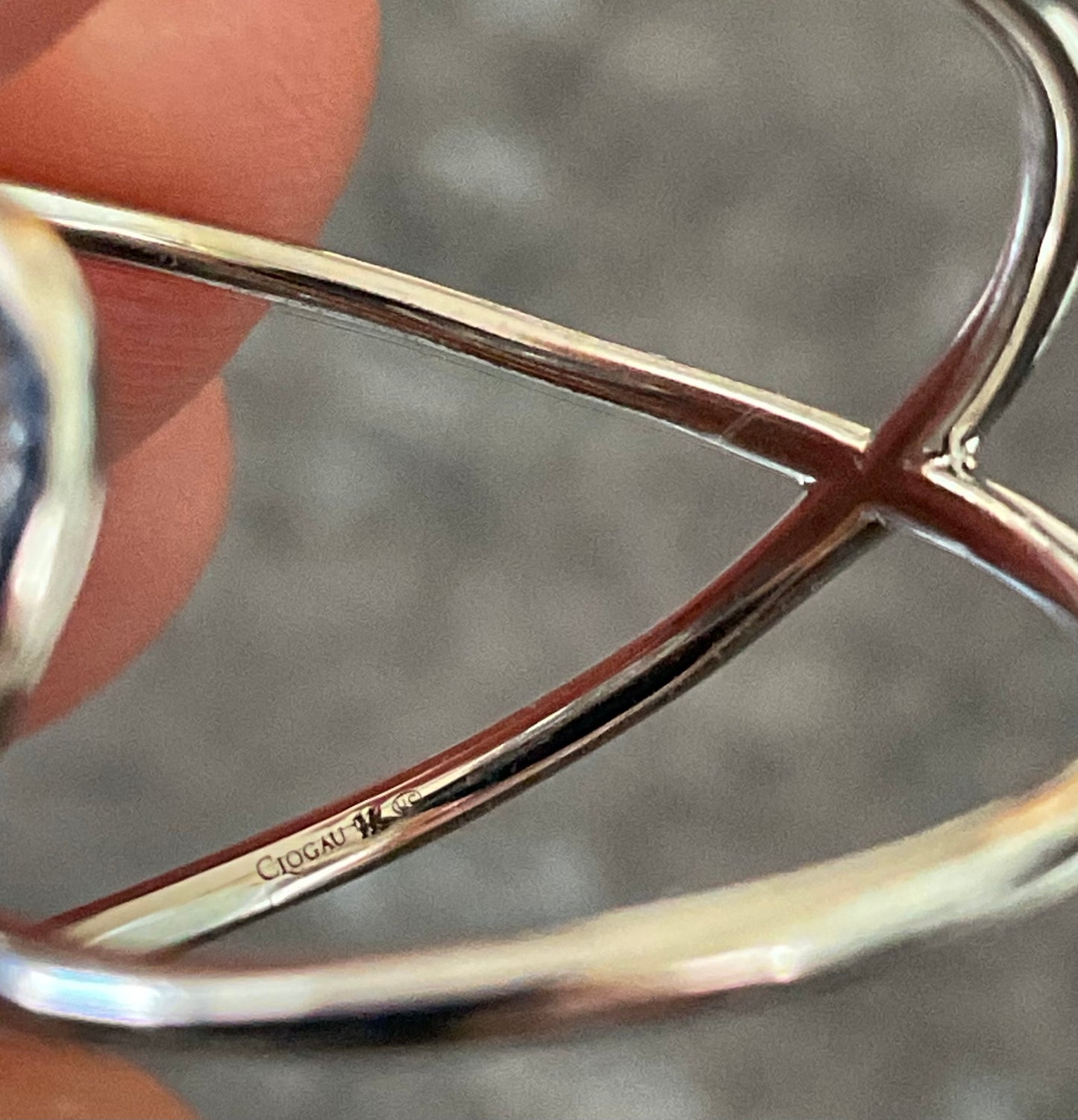 Clogau Love Knots natural zircon ring size P silver and rose gold Rare