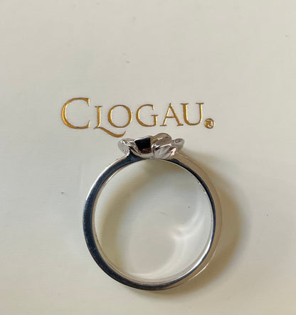 RARE Clogau Welsh Poppy black onyx and white topaz ring size P silver and rose gold