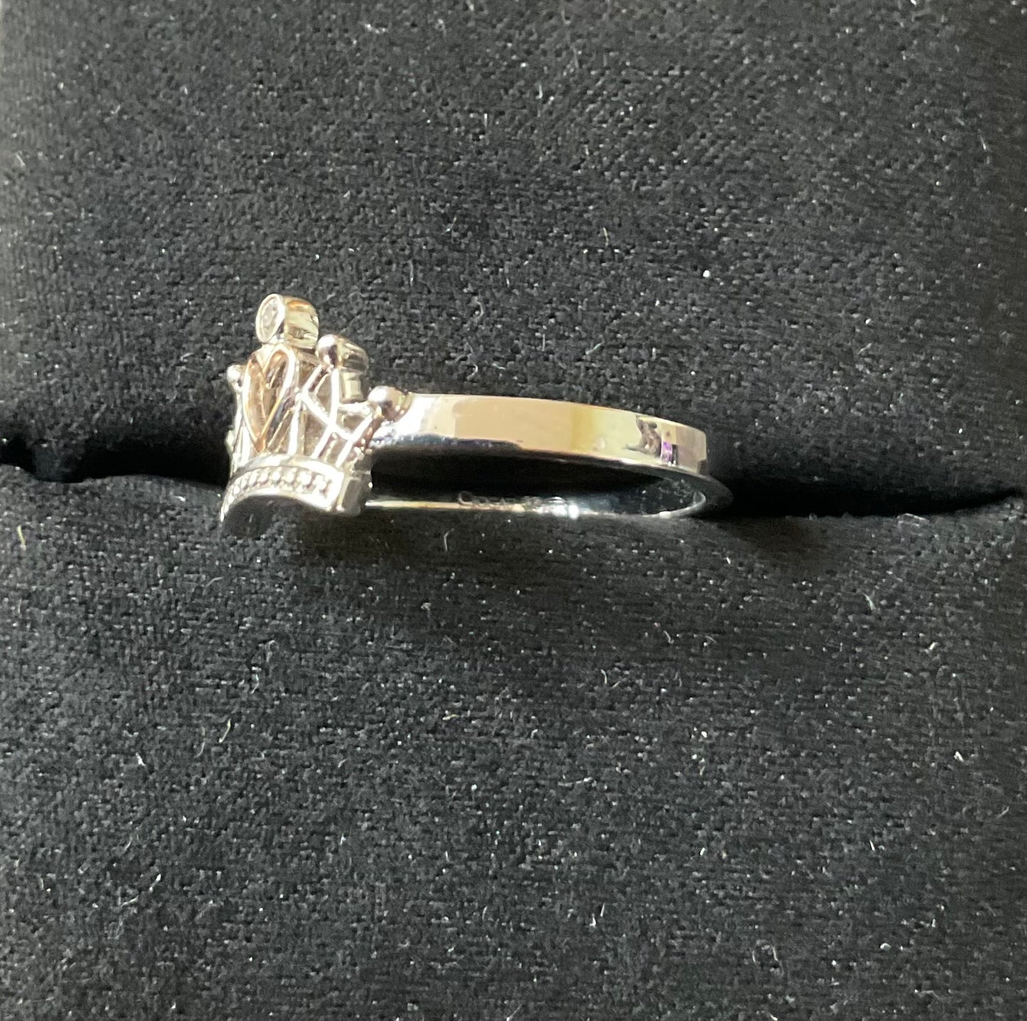 Clogau Julien MacDonald Royal Crown white topaz ring size P silver and rose gold