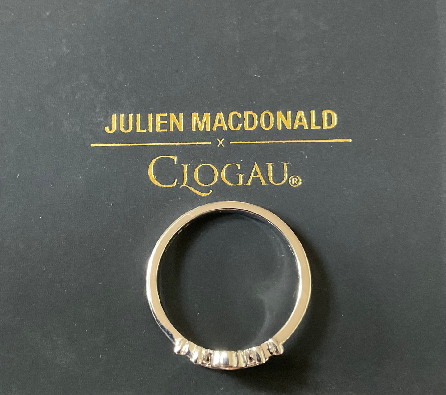 Clogau Julien MacDonald Royal Crown white topaz ring size P silver and rose gold