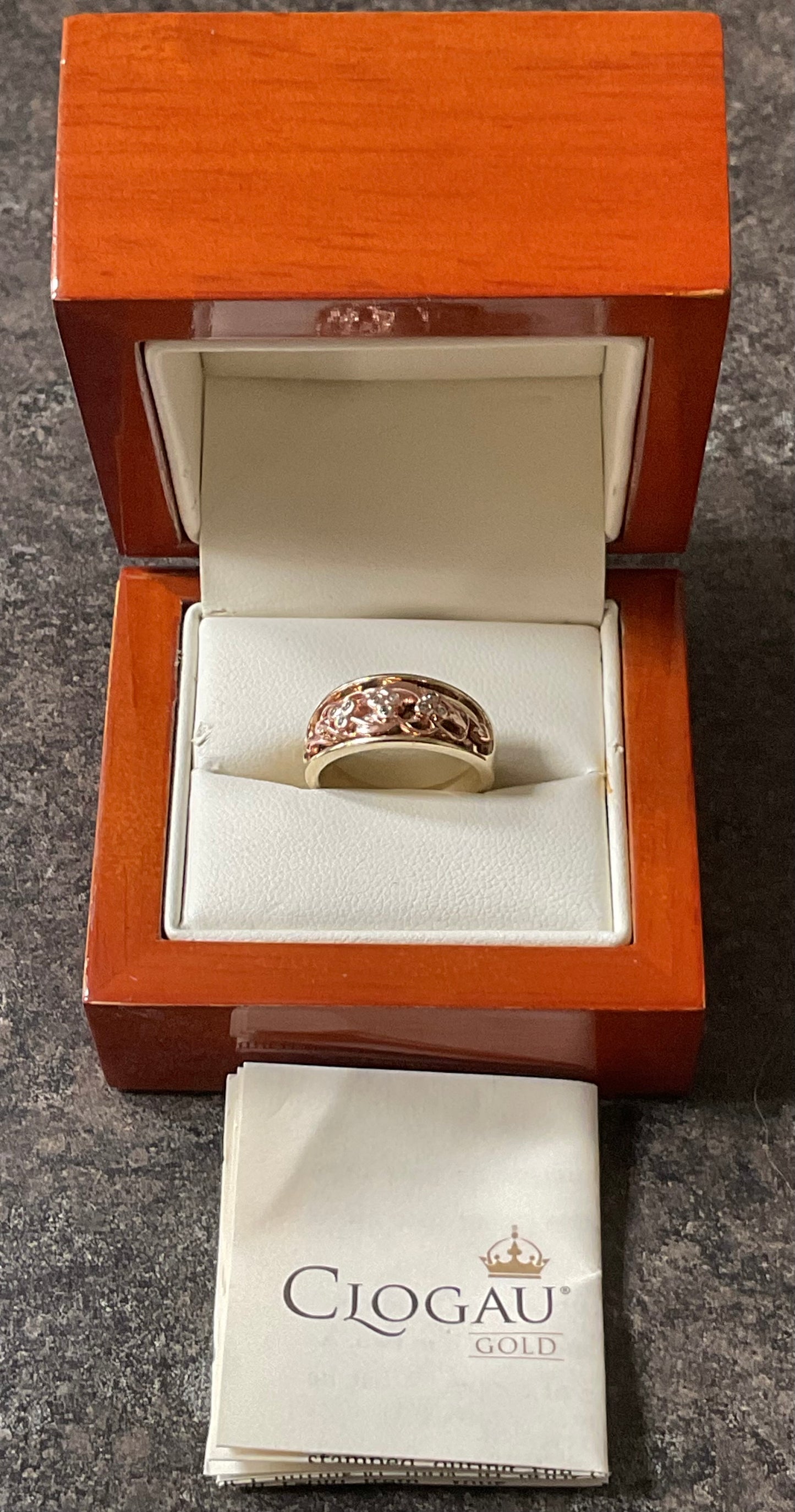 Clogau 9ct Cariad Am Byth Diamond ring to mark wedding of Prince William & Kate Middleton size K with certificate