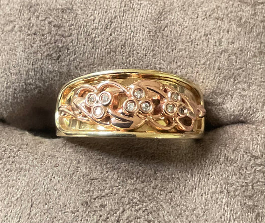 Clogau 9ct Diamond Cariad Am Byth William and Kate Wedding ring size K 4.57g