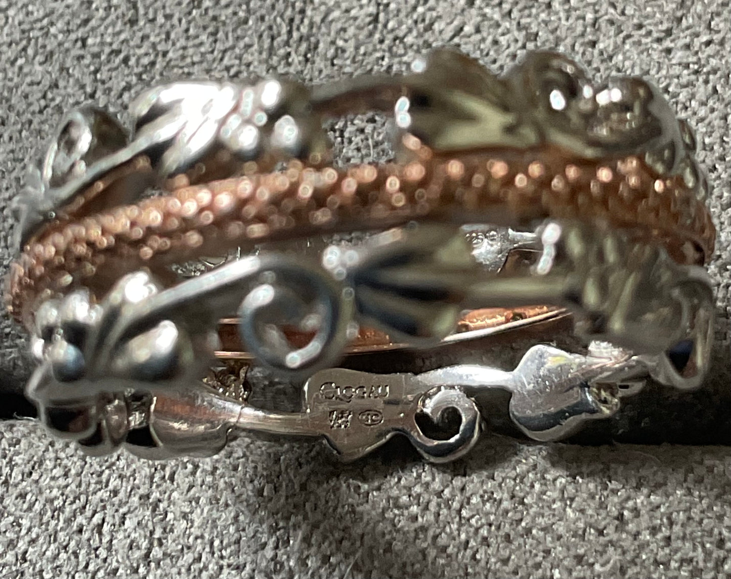 Clogau Am Byth Diamond ring size J silver and rose gold RRP £500