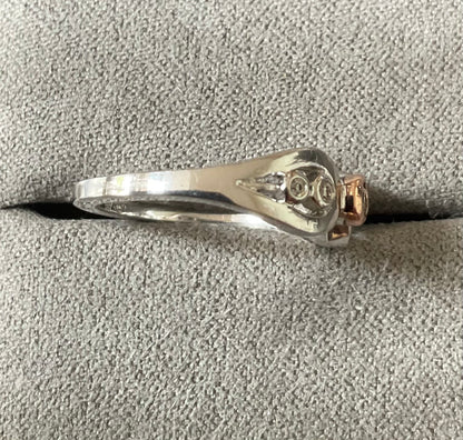 Clogau Royal Crown Diamond ring size L in silver & rose gold 2.68g