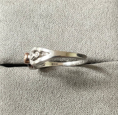 Clogau Royal Crown Diamond ring size L in silver & rose gold 2.68g