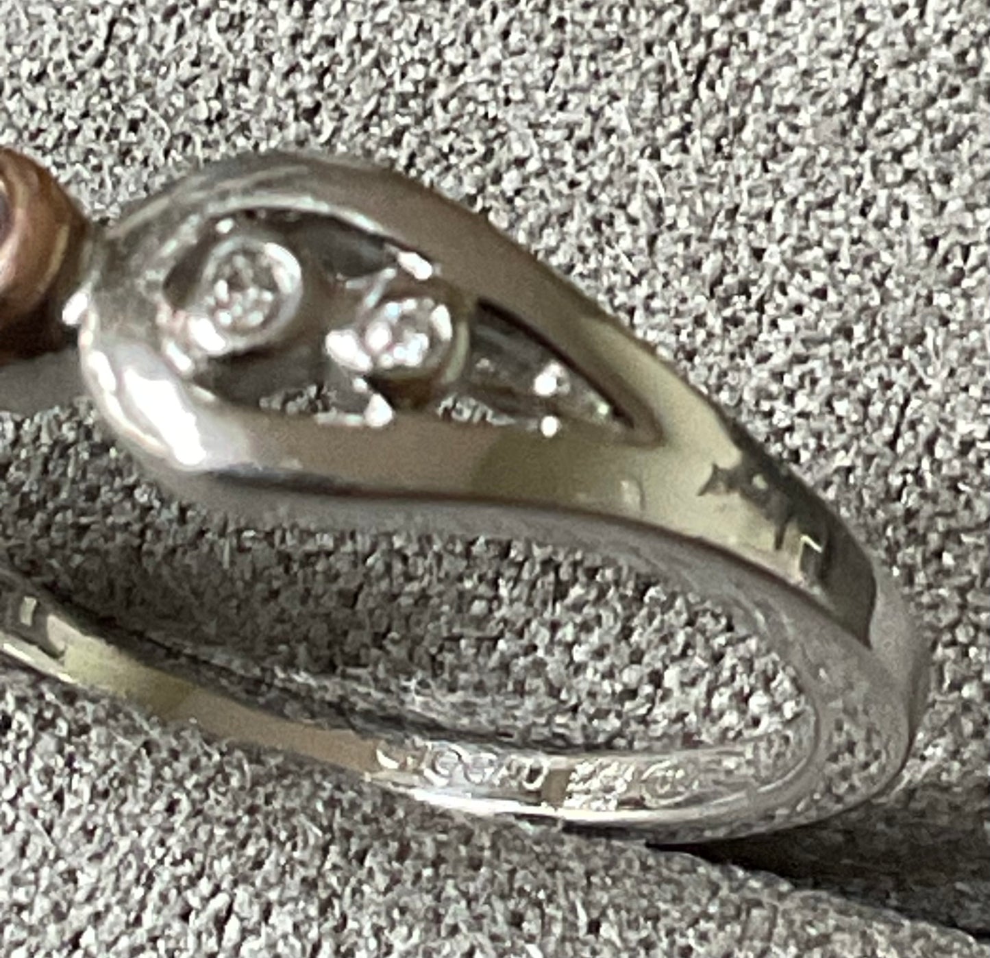 Clogau Royal Crown Diamond ring size L in silver & rose gold 2.68g