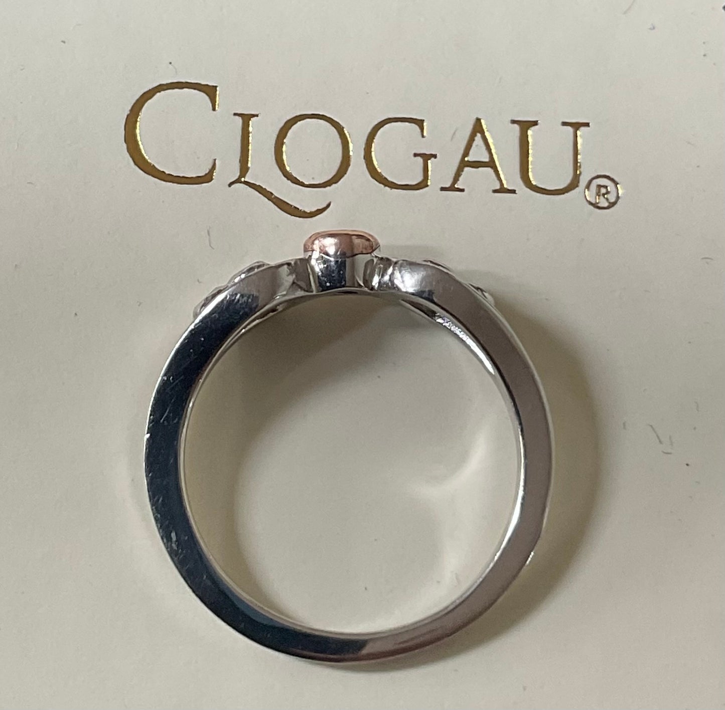 Clogau Royal Crown Diamond ring size L in silver & rose gold 2.68g