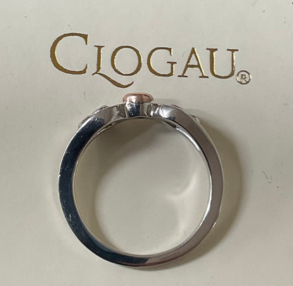 Clogau Royal Crown Diamond ring size L in silver & rose gold 2.68g
