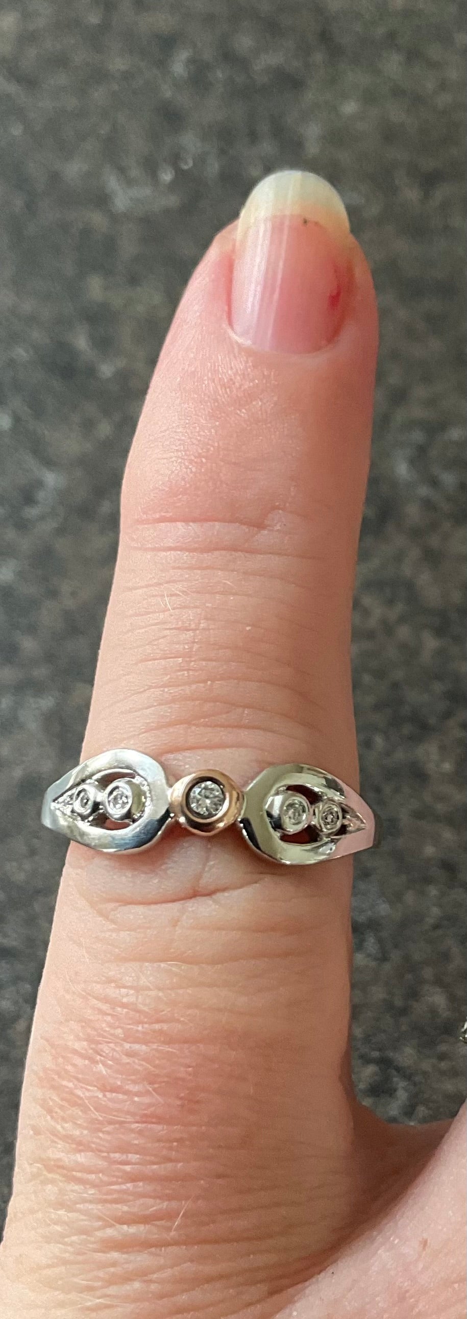 Clogau Royal Crown Diamond ring size L in silver & rose gold 2.68g