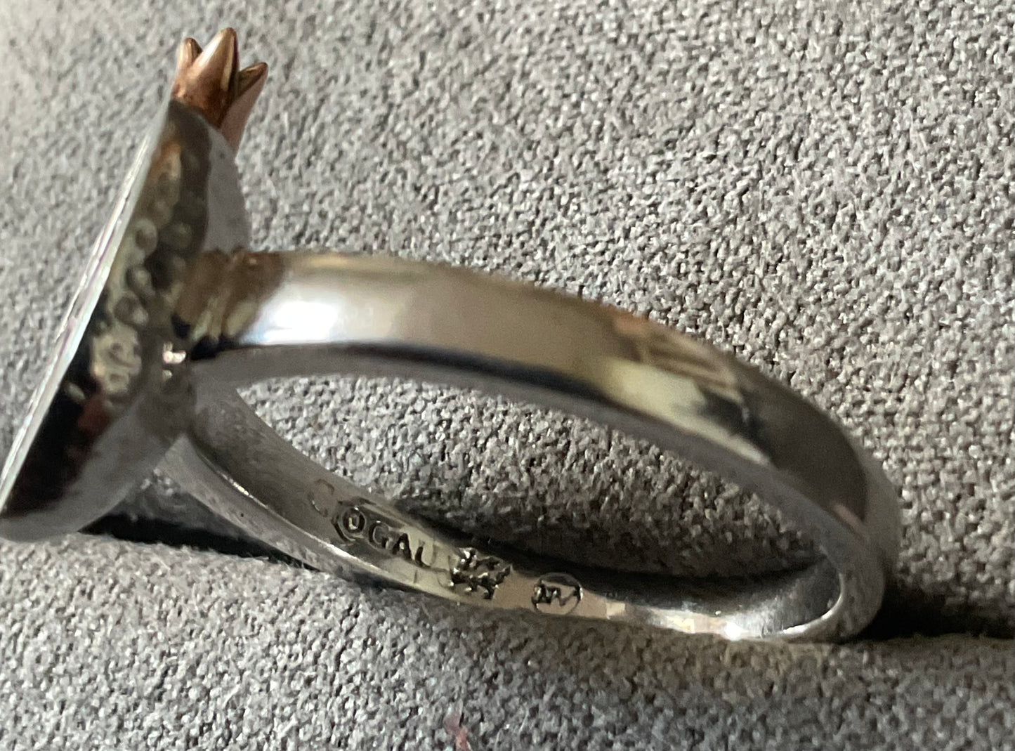 Clogau Garnet Pomegranate ring size M1/2-N silver & rose gold 5.24g