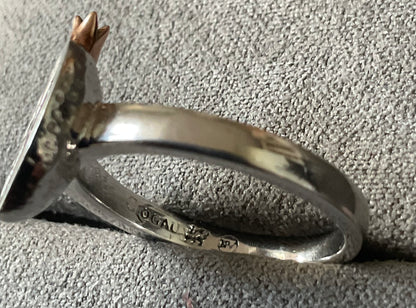 Clogau Garnet Pomegranate ring size M1/2-N silver & rose gold 5.24g