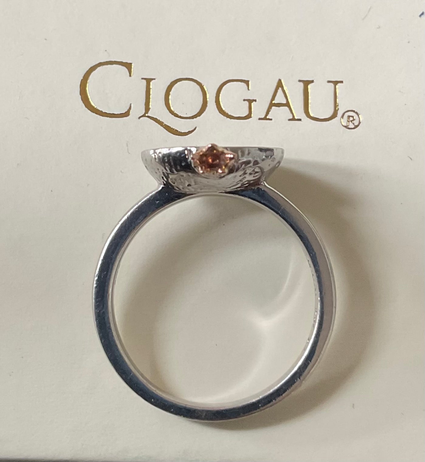 Clogau Garnet Pomegranate ring size M1/2-N silver & rose gold 5.24g