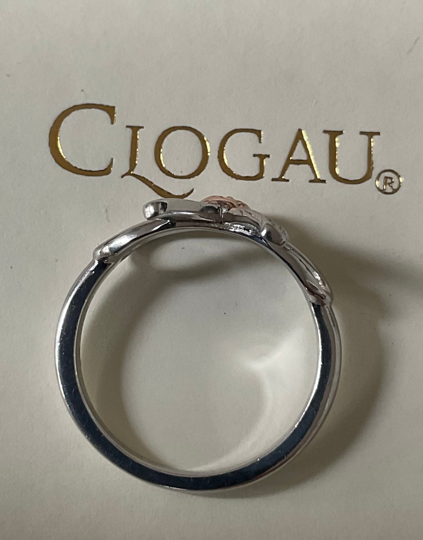Clogau Tree of Life Diamond Bow ring size L silver & rose gold 2.34g