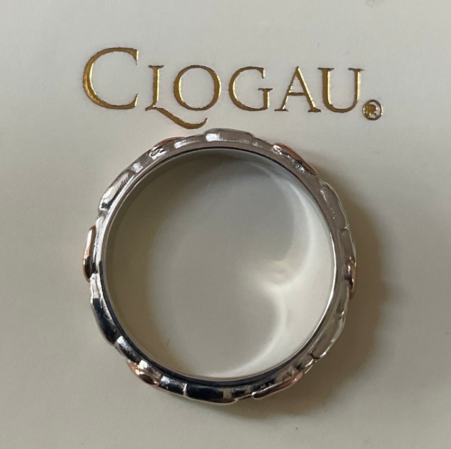 Clogau Tree of Life silver and rose gold ring size P 3.74g with cleaning cloth