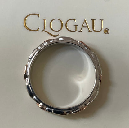 Clogau Tree of Life silver and rose gold ring size P 3.74g with cleaning cloth