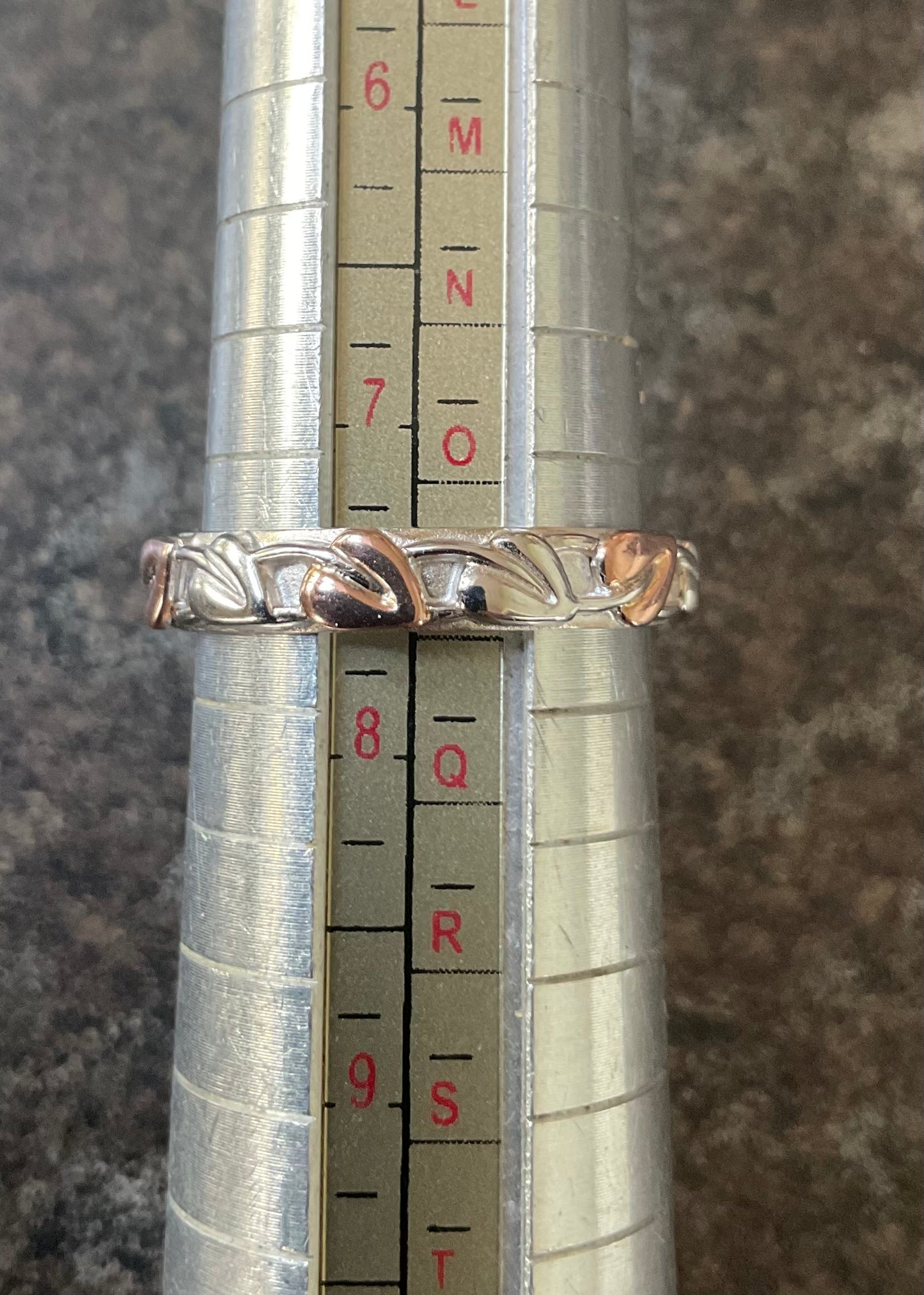 Clogau Tree of Life silver and rose gold ring size P 3.74g with cleaning cloth