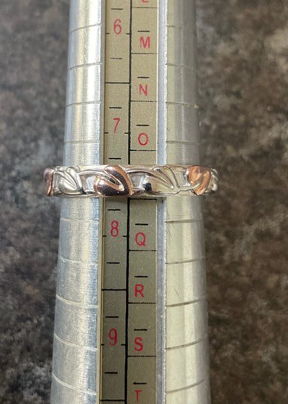 Clogau Tree of Life silver and rose gold ring size P 3.74g with cleaning cloth