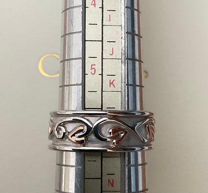 Unisex Clogau Tree of Life wide band ring 925 in silver and rose gold size K, L, M, P available