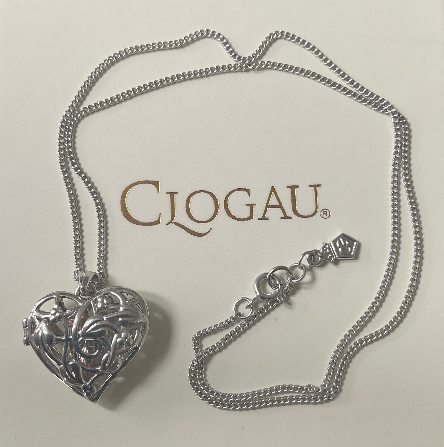 Clogau Tree of Life Fairy Heart Locket necklace in silver and rose gold 18”