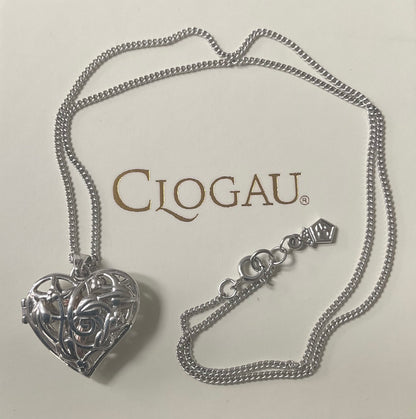 Clogau Tree of Life Fairy Heart Locket necklace in silver and rose gold 18”