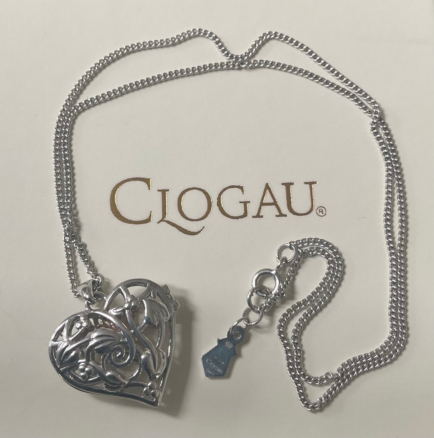 Clogau Tree of Life Fairy Heart Locket necklace in silver and rose gold 18”