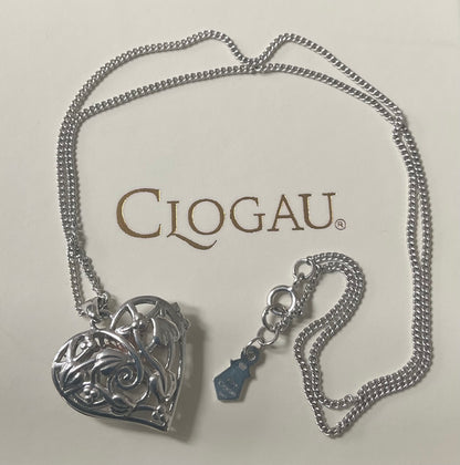 Clogau Tree of Life Fairy Heart Locket necklace in silver and rose gold 18”