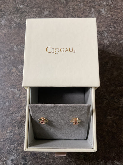 Clogau 9ct Welsh Daffodil stud earrings in yellow and rose gold 1cm RRP £250