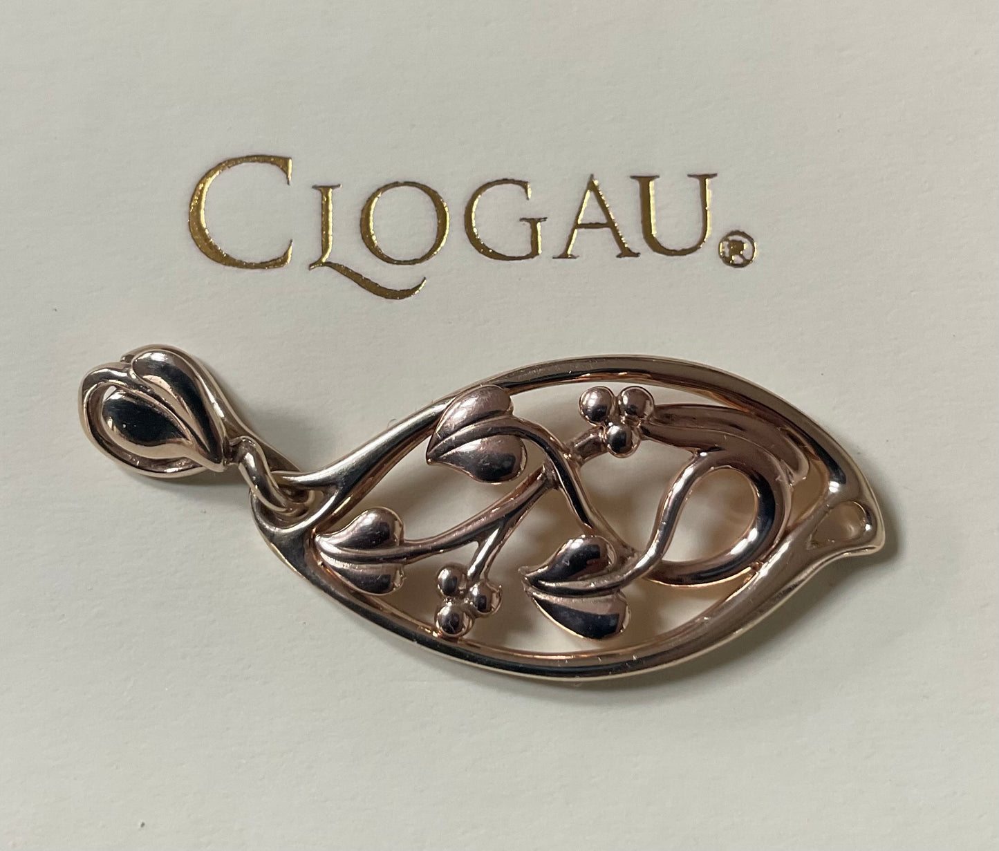 Clogau Vintage 9ct Tree of Life Elliptical Pendant in yellow and rose gold (no chain)