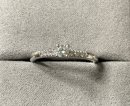 Clogau 9ct White Gold 0.20ct Diamond 2mm Engagement Ring size S RRP £900