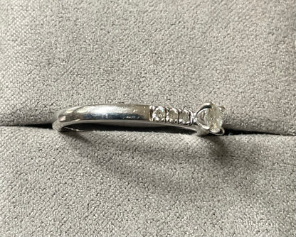Clogau 9ct White Gold 0.20ct Diamond 2mm Engagement Ring size S RRP £900