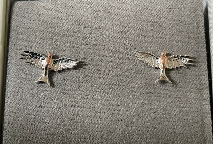 Clogau Red Kite stud earrings in silver and rose gold