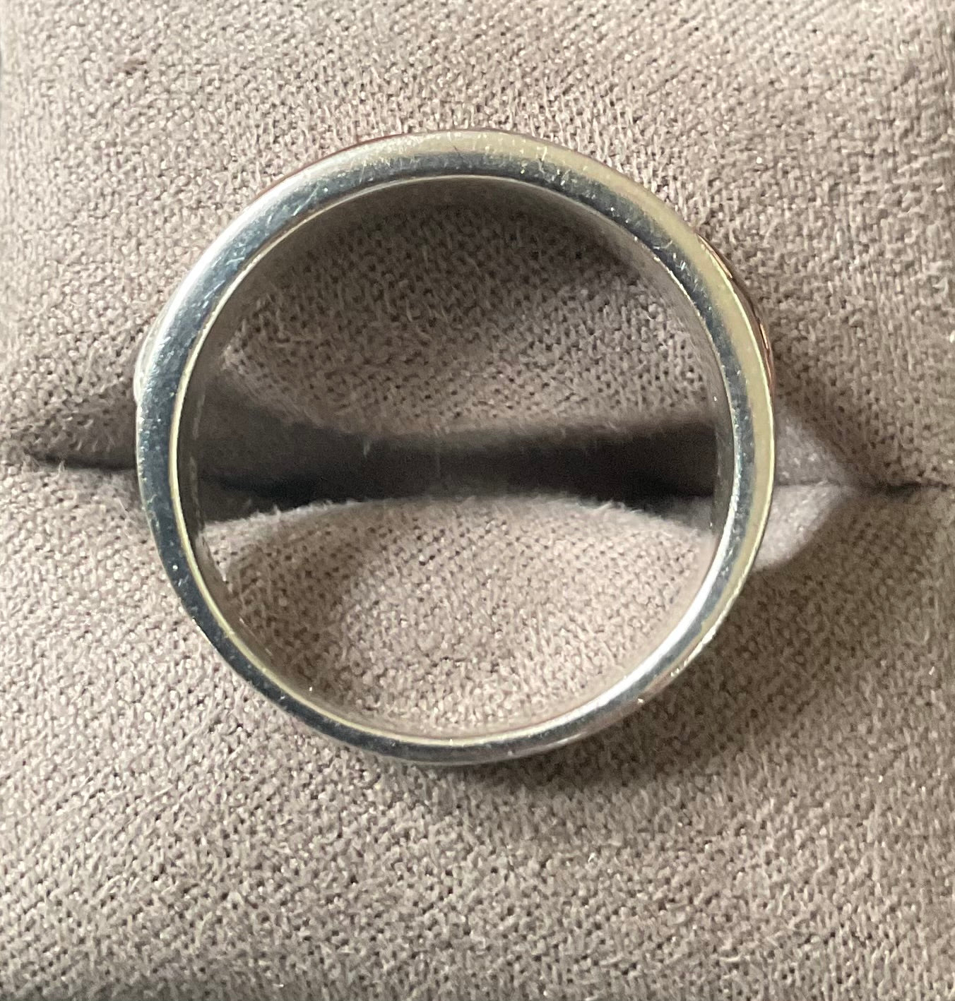 Unisex Clogau Royal Oak wide inlay band ring size R silver and rose gold 6.78g