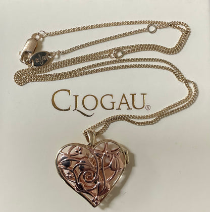 Clogau 9ct Fairy Heart Locket necklace 18-22” in yellow and rose gold RRP £1,100