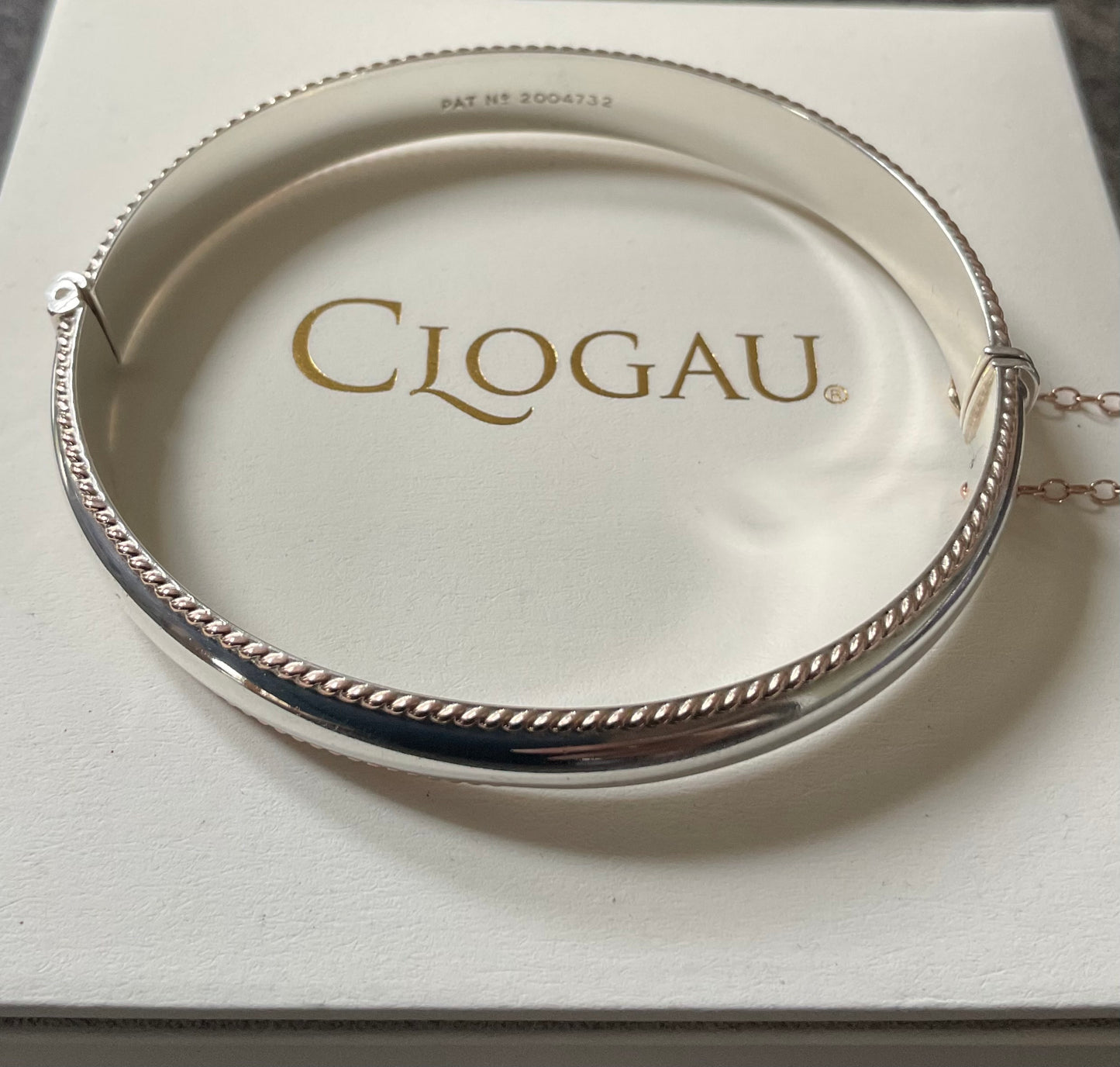 Vintage Clogau Princess Bangle in silver and rose gold 1998 hallmark 14.28g
