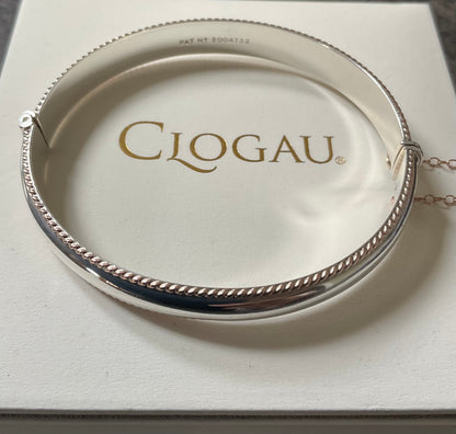Vintage Clogau Princess Bangle in silver and rose gold 1998 hallmark 14.28g
