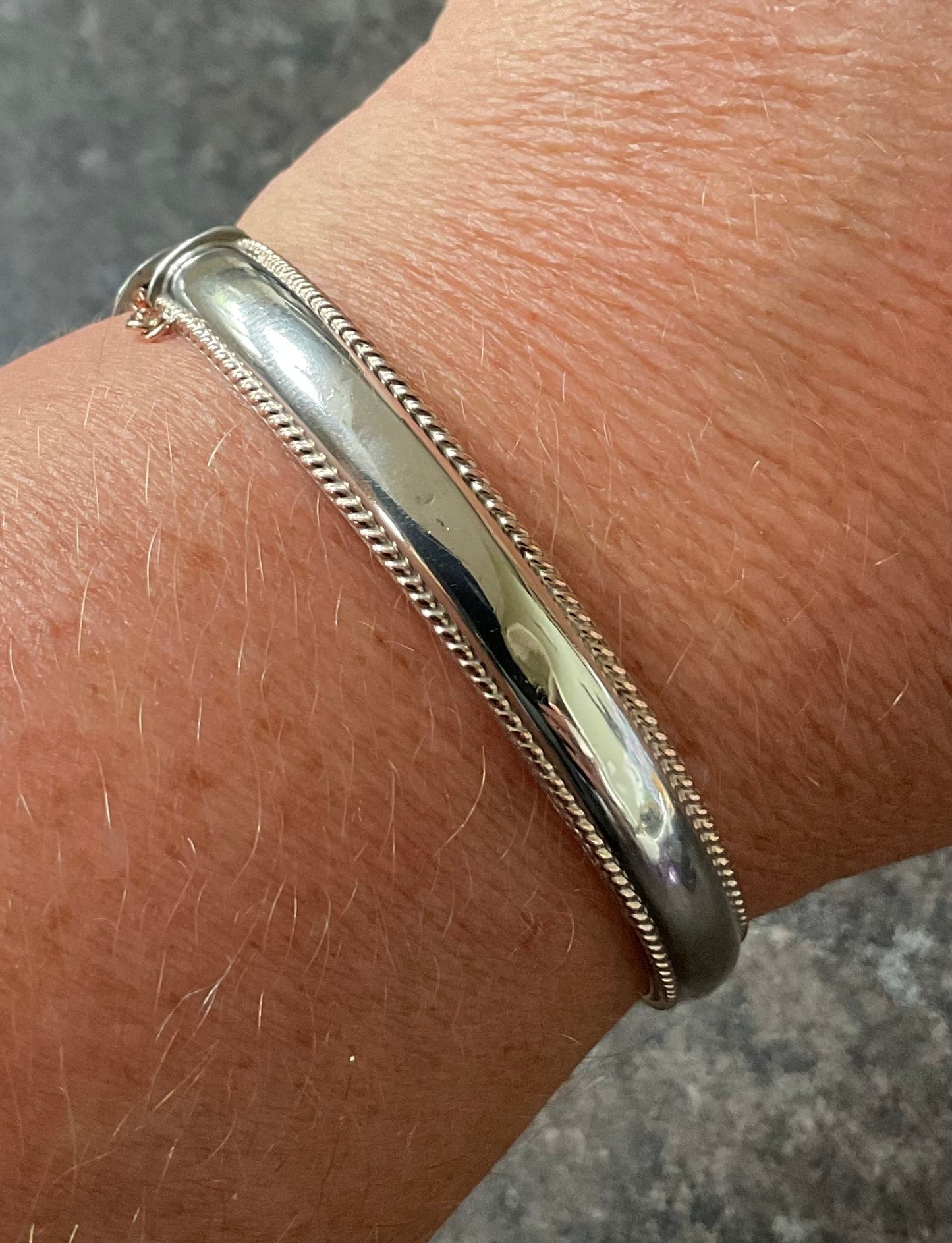 Vintage Clogau Princess Bangle in silver and rose gold 1998 hallmark 14.28g
