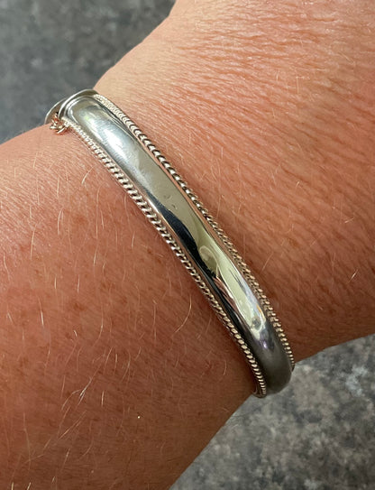 Vintage Clogau Princess Bangle in silver and rose gold 1998 hallmark 14.28g
